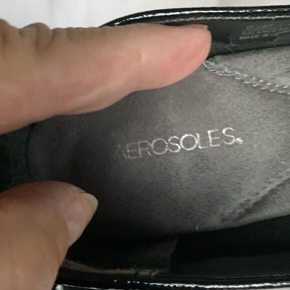 Aerosoles Size 6.5 Envy Black patent leather pumps square toe NWOT - Picture 8 of 9